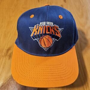 New York Knicks Hat Cap Snap Back Mens One Size Blue NBA Basketball Adidas